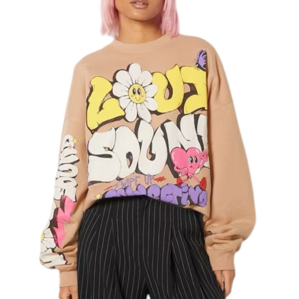 Bershka Loud Sound Oversized Sweatshirt